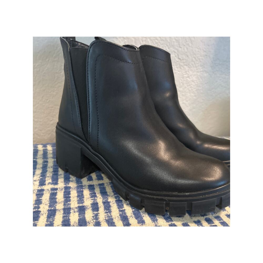 True Religion Black Chunky Platform Boots